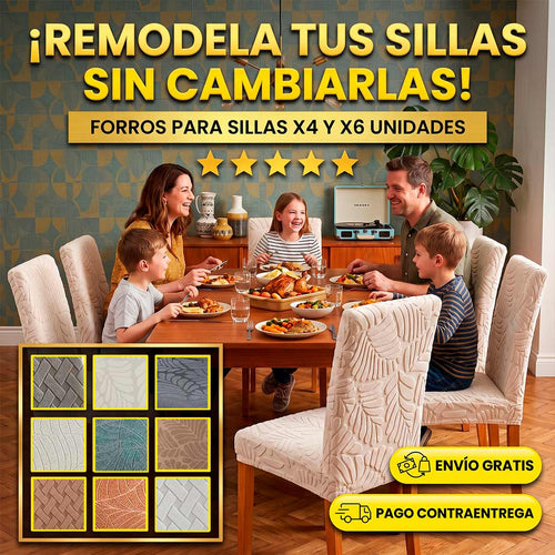 FORROS TEXTURIZADOS PARA SILLAS - ENVÍO GRATIS