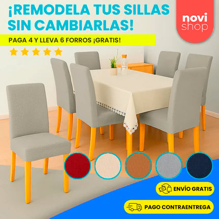 ¡APROVECHA SÚPER PROMOCIÓN FORROS PARA SILLAS DE COMEDOR! + ENVÍO GRATIS