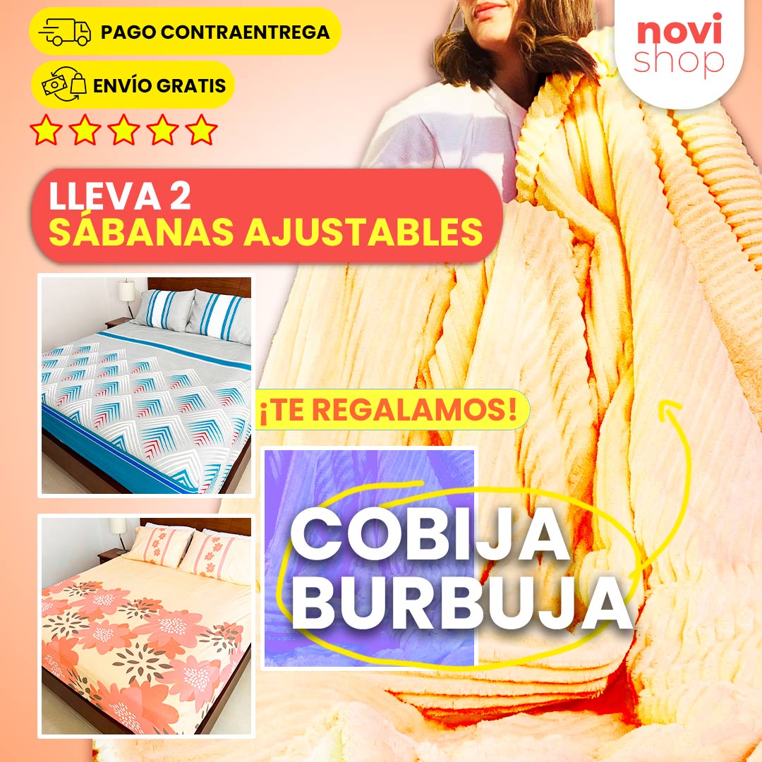 COMPRA 2 SÁBANAS AJUSTABLE + 1 COBIJA ¡A PRECIO DE FABRICA!